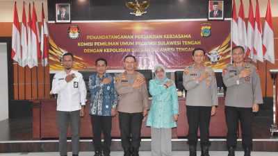Polda Sulteng dan KPU Sulteng jalin kerjasama dalam pengamanan pemilu 2024. Foto: istimewa