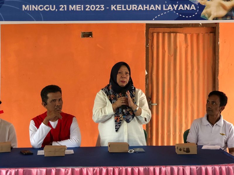 Reny A Lamadjido menghadiri Bakti Sosial Ikatan Dokter Indonesia (IDI) Cabang Palu Peduli Stunting. Foto: istimewa
