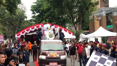 Rombongan Bendera Kirab Pemilu Tiba di Palu, Begini Kemeriahannya