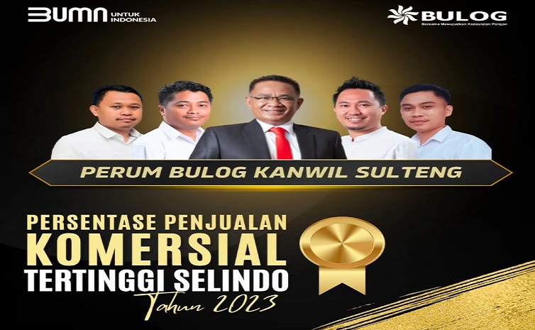 Perusahaan Umum (Perum) Bulog Kanwil Sulawesi Tengah meraih predikat penjualan komersial tertinggi se Indonesia.